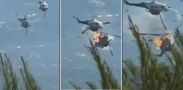 Yunanistan’da iki yangın söndürme helikopteri havada çarpıştı